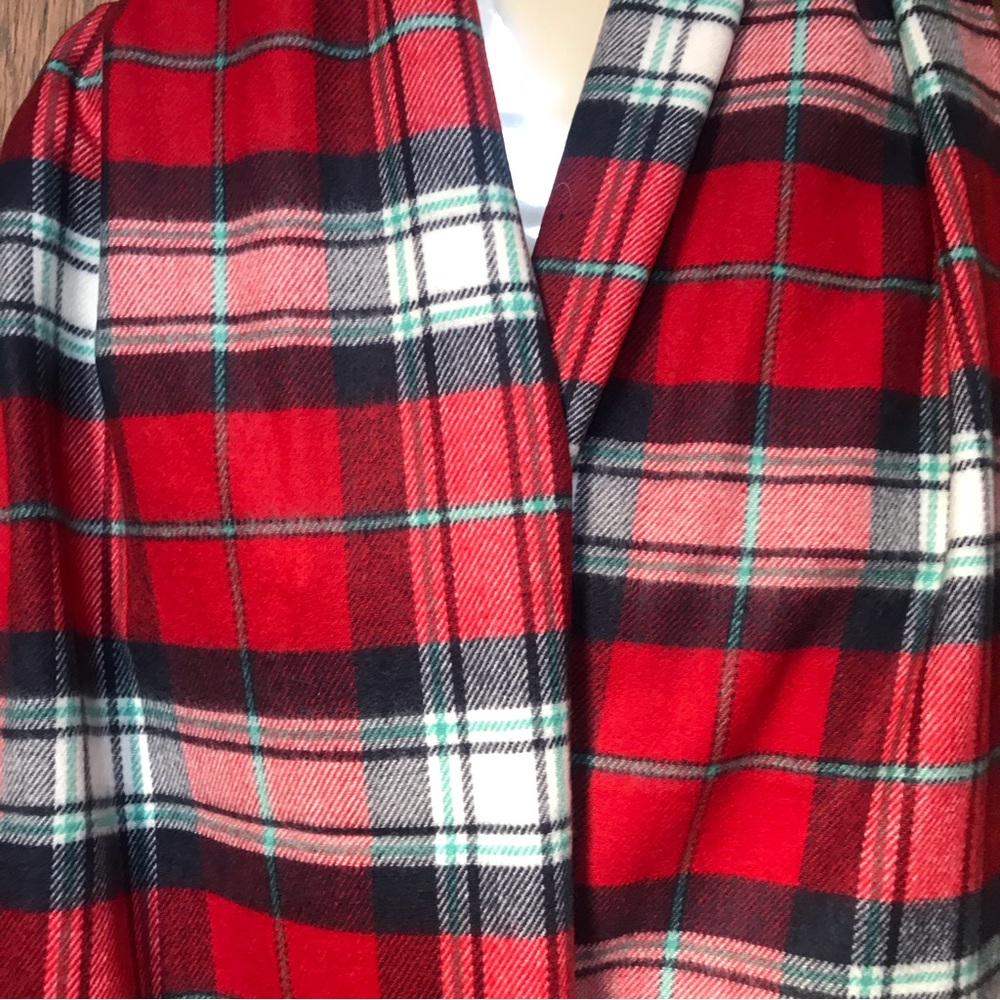 Cashmere plaid Scarf Red new - Picture 4 of 10